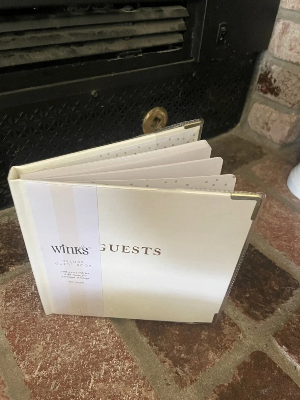Winks Guest Book with Gold Foil Script 6.5x6.5” by Paper Peony Press
